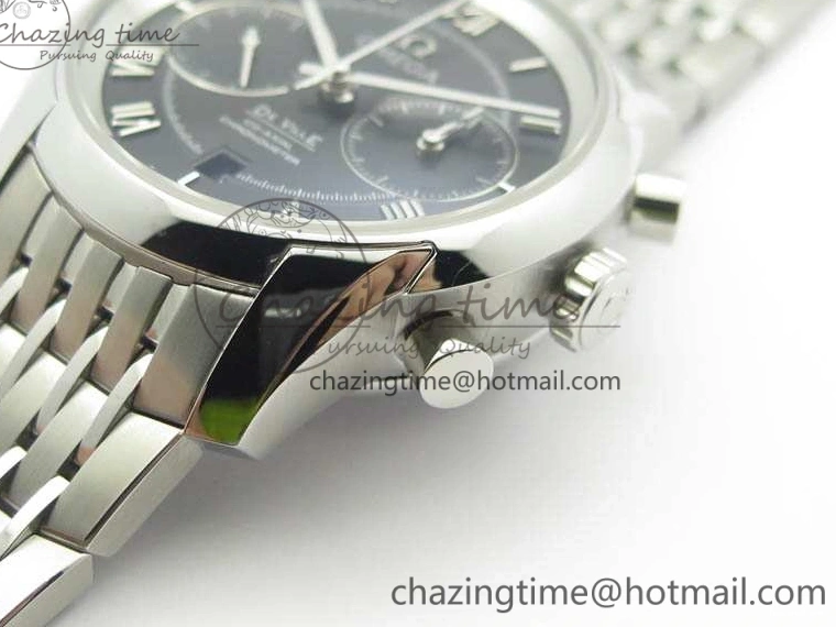 0402 De Ville Chronograph SS OMF 1:1 Best Edition Black Dial On SS Bracelet A Attractive 8150